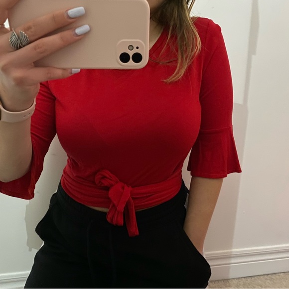 red tie-up top - Picture 3 of 5